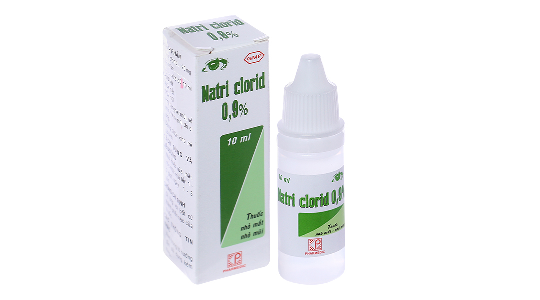 Nước muối Natri Clorid 0.9% Pharmedic khô mắt, rửa mắt, sinh mũi (chai 10ml)
