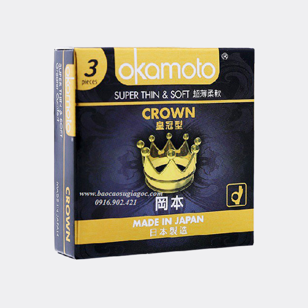 Bao cao su Okamoto Crown (3 cái/hộp)